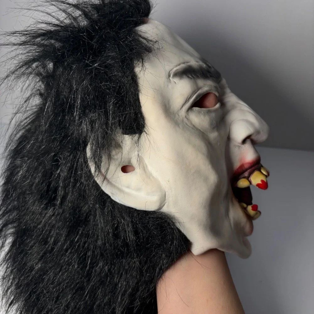 Paper Magic Group PMG Vampire‎ Ghoul Latex Mask Black Hair 2006 Lecherous Legion